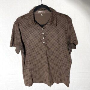 5/$25 Nike Golf Fit Dry Brown Short Sleeve Golf Shirt Polo Shirt L